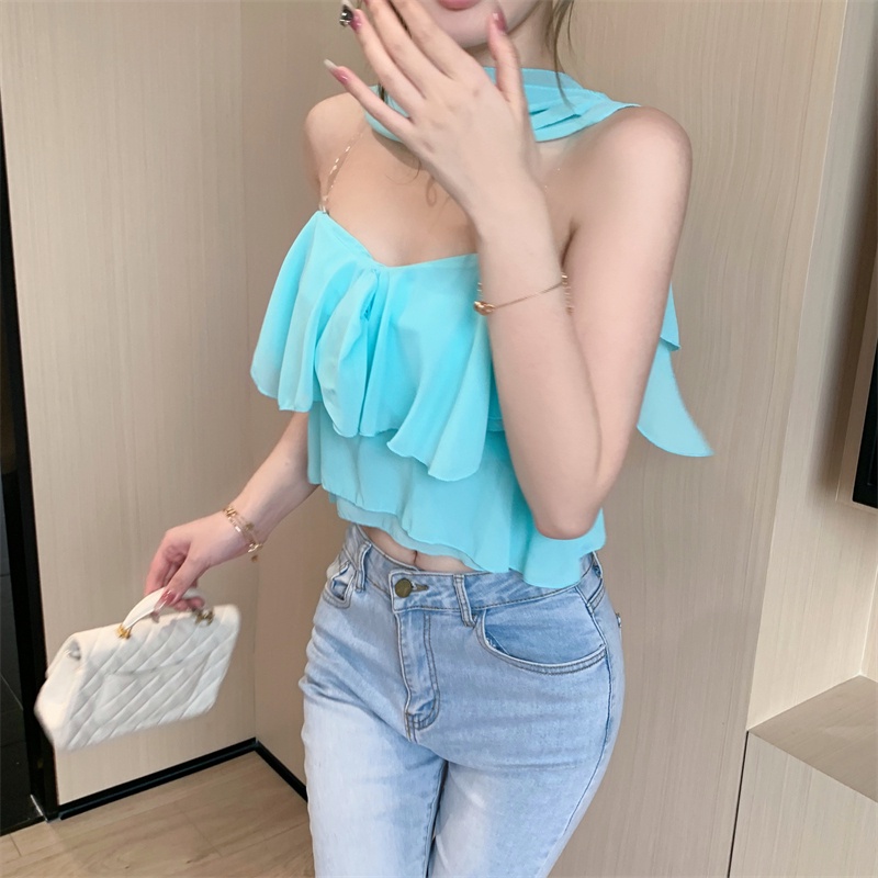 Áo Kiểu Trễ Vai Chất Chiffon Thiết Kế Hợp Thời Trang