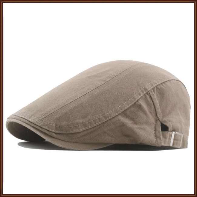 Mũ Beret Cotton Mỏng Màu Sắc Đơn Giản Phong Cách Retro Chống Nắng Thoáng Khí Cho Nam