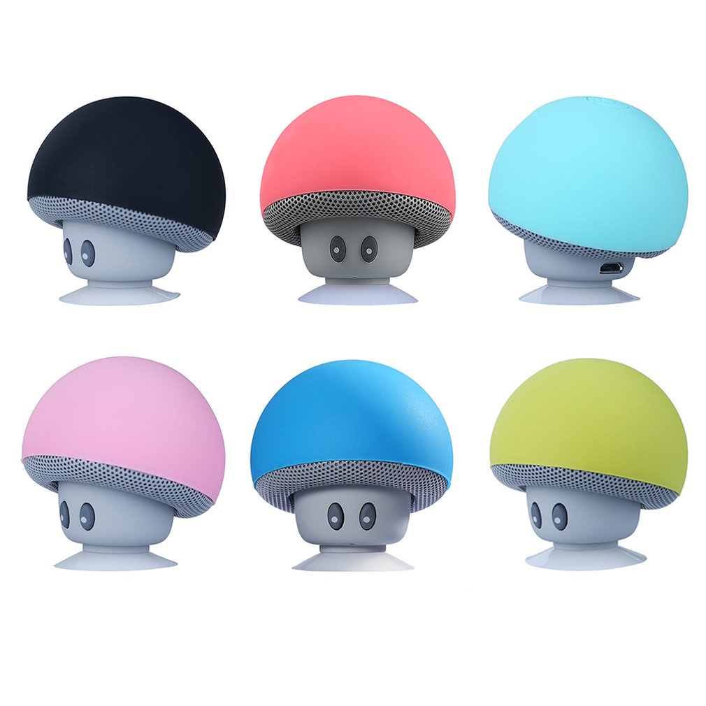 Cartoon Mushroom Wireless Speaker Waterproof Suction Cup Mini Audio Outdoor Portable Subwoofer [Q/7]