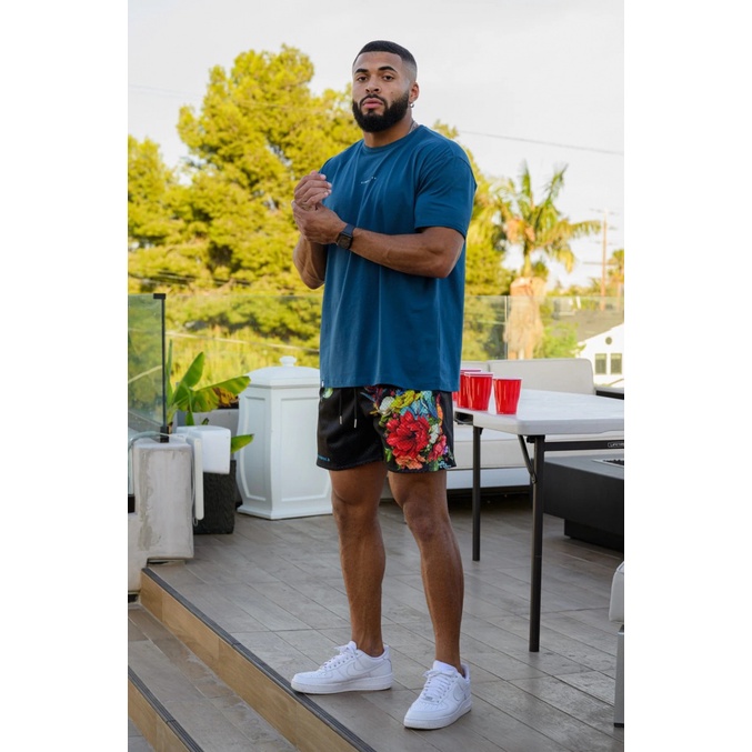 Quần Short Thể Thao Bóng Rổ Phối Lưới Thoáng Khí Nhanh Khô Thời Trang Đường Phố Trẻ Trung