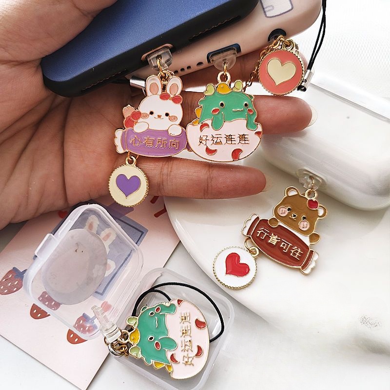 Nút Bịt Chống Bụi Cho Cổng Sạc Điện Thoại Di Động diy Hình Hoạt Hình Dễ Thương