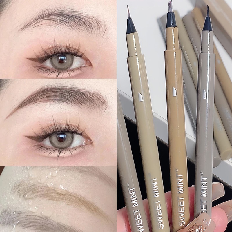 Bút Chì Kẻ Lông Mày / Kẻ Mắt Dạng Lỏng Khô Nhanh Chống Nước Chống Nhòe 4 Màu Sắc Tùy Chọn