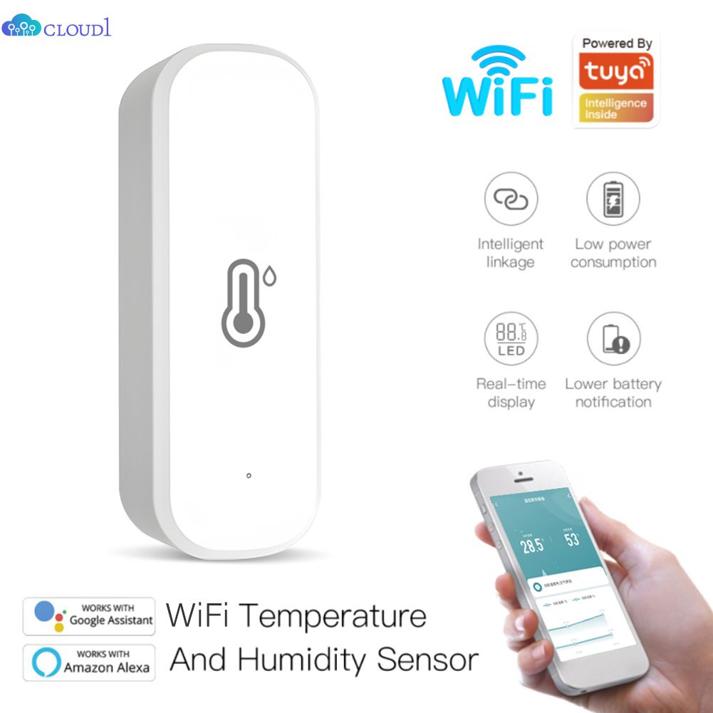 Tuya wifi thông minh nhiệt độ và độ ẩm cảm biến làm việc với Alexa và Google nhà thông minh liên kết cloud1