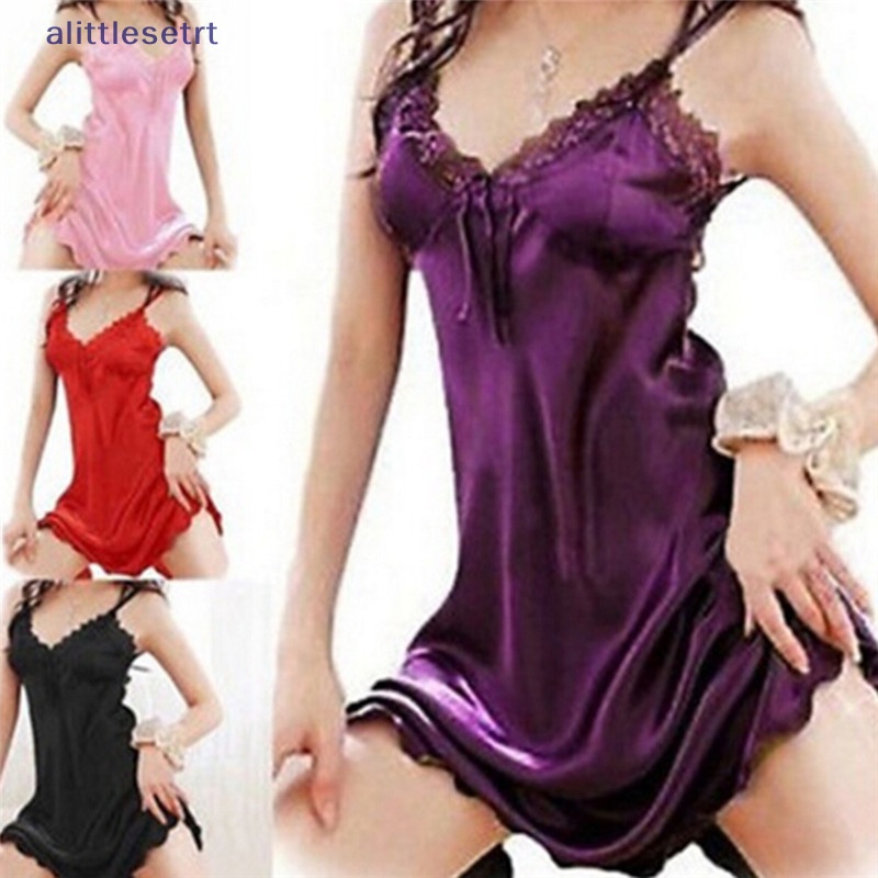 Đầm Ngủ Lụa Phối Ren Gợi Cảm Cho Nữ