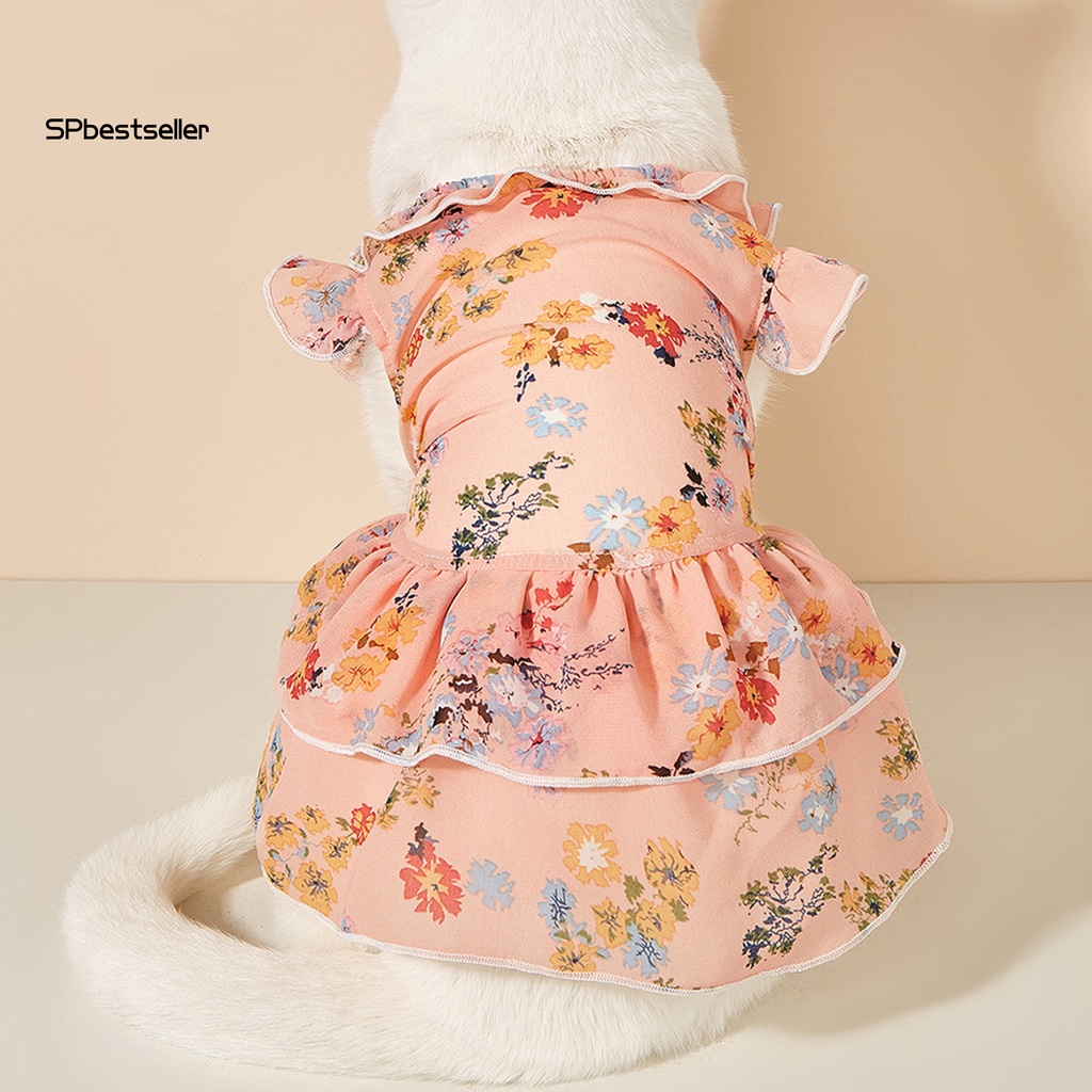 Đầm In Hoa Bằng Polyester Không Dính Thoáng Khí Thoải Mái Cho Thú Cưng