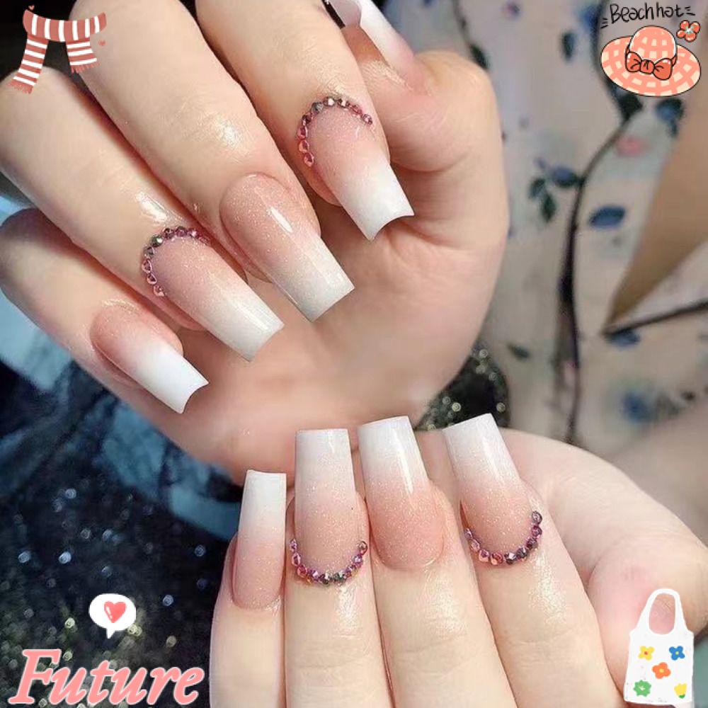 Bộ Móng Tay Giả Có Thể Tháo Rời Đầu Vuông DIY