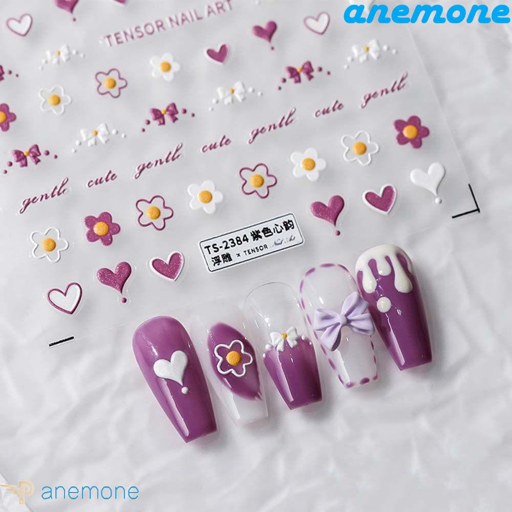 Miếng Dán Trang Trí Móng Tay Họa Tiết Hoạt Hình Trái Tim / Thỏ / Động Vật Xinh Xắn Cho Nữ