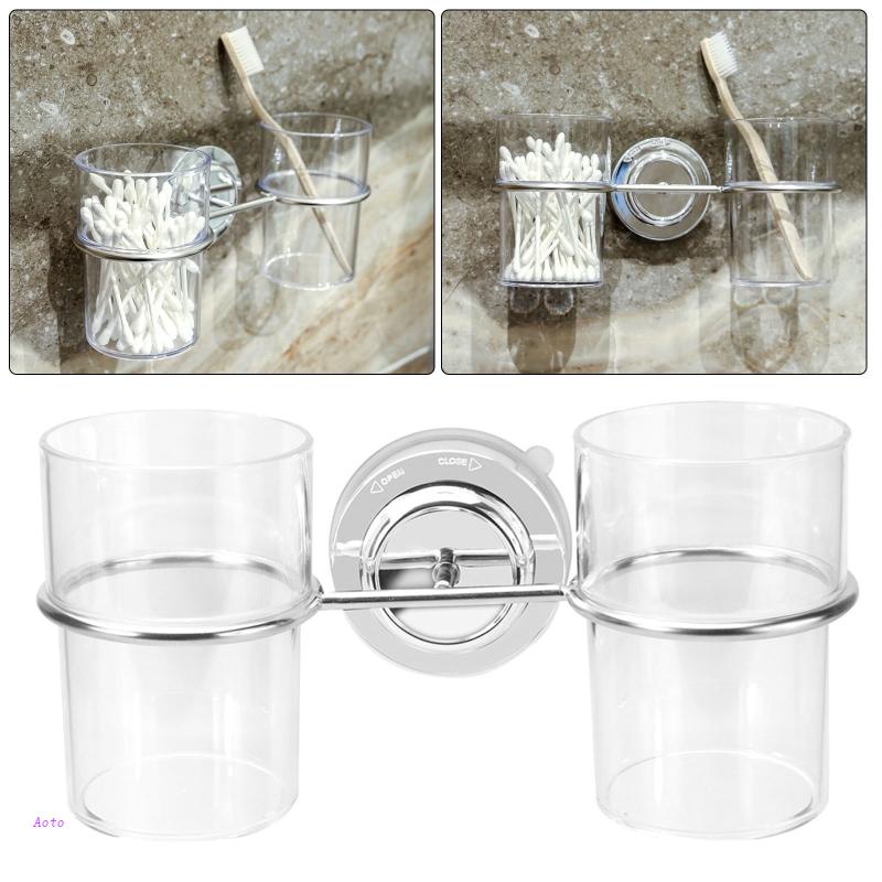 Aoto Giá Đỡ Bàn Chải Đánh Răng / Kem Đánh Răng Hít Tường Không Đục Lỗ Cho Nhà Bếp Nhà Tắm