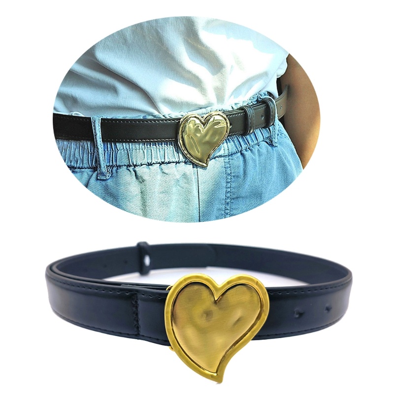 Thắt Lưng Da PU Y2K Khóa Trái Tim Thời Trang Cho Nữ