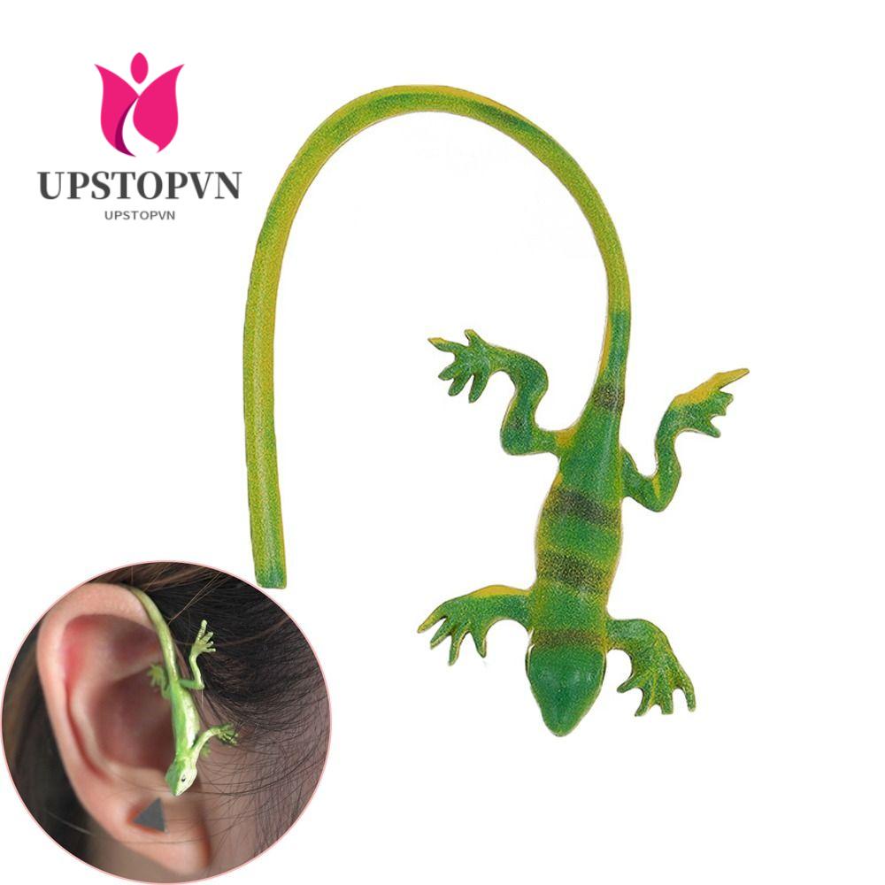 Bông Tai Đeo Vành Tai Hình Thằn Lằn 3D Thời Trang Dự Tiệc Cho Nữ