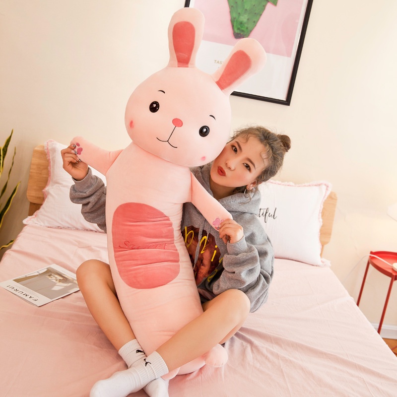 Gối Ôm Dài Hình Thỏ Nhồi Bông Phong Cách Mới Sáng Tạo Cho Bé Gái