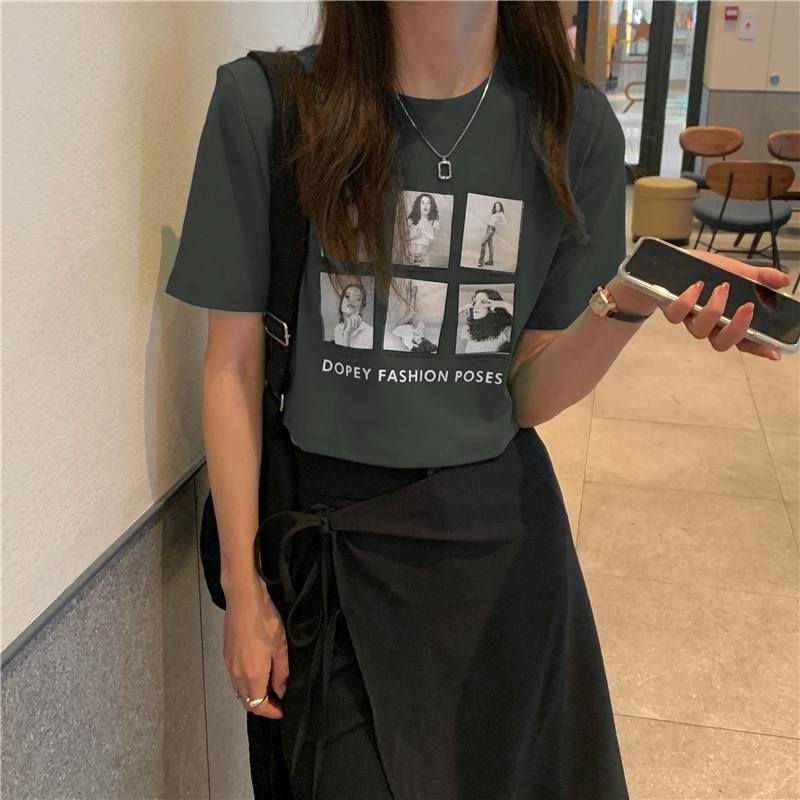 SUXI Áo Croptop Chất Liệu Cotton Dáng Ôm In Họa Tiết Phong Cách Cổ Điển Thời Trang Mùa Hè Cho Nữ