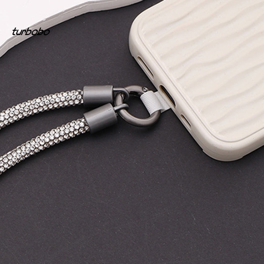 Dây Đeo Cổ Đính Đá 6mm Lấp Lánh Chống Rách Cho Điện Thoại