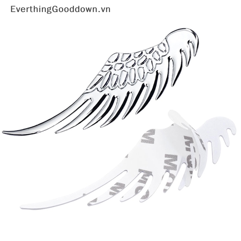 1 Cặp Nhãn Dán Kim Loại Hình Cánh Thiên Thần Đại Bàng 3D Trang Trí Thân Xe Hơi Xe Máy