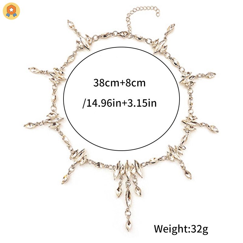 Vòng cổ Mặt Hình Giọt Nước Đính Đá Zircon Y2K Lấp Lánh HYJP2