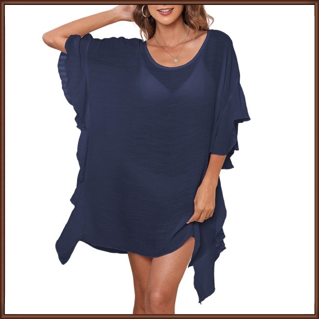 Đầm Dáng Rộng 100% Polyester Màu Sắc Đơn Giản Phong Cách Âu Mỹ Dành Cho Nữ