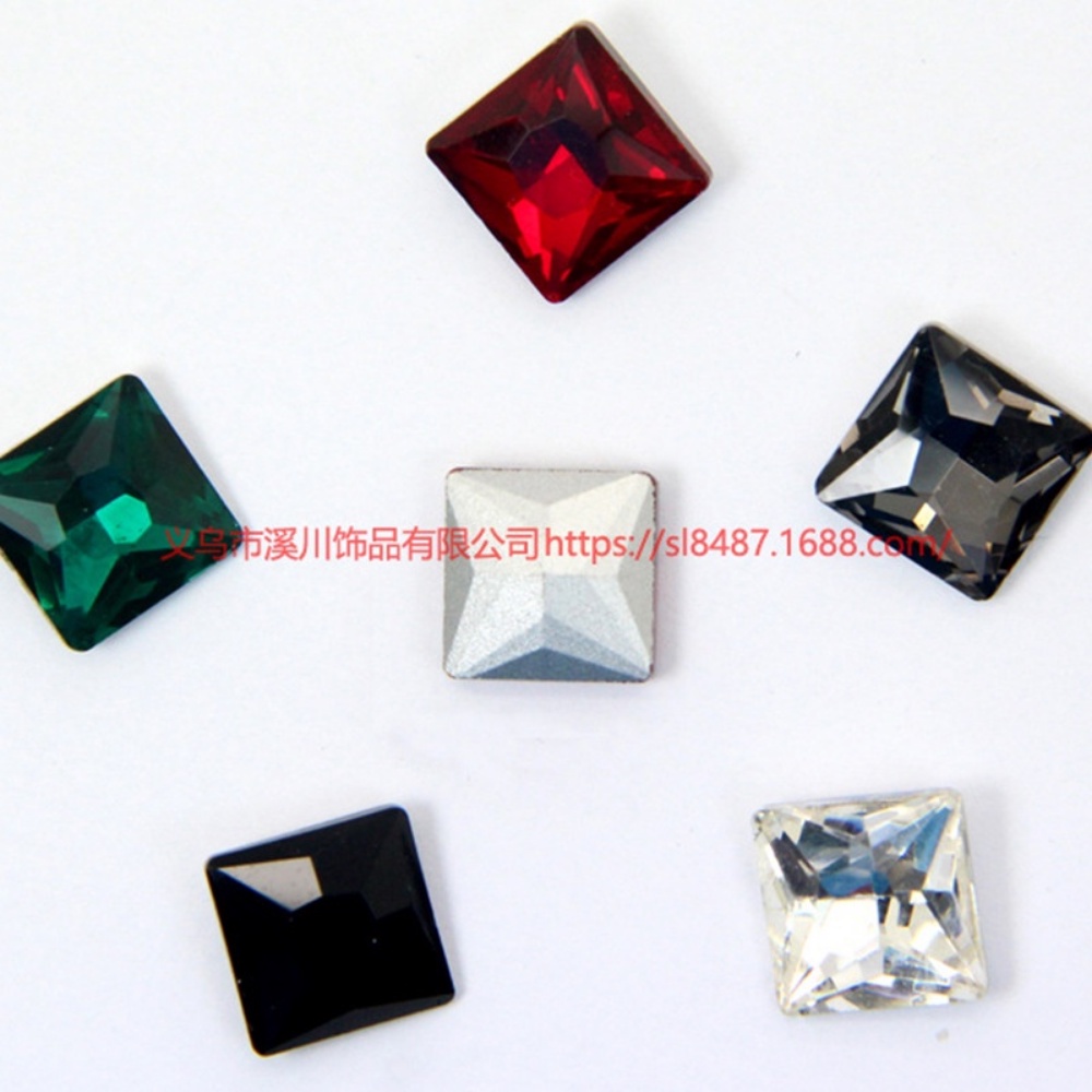 Đá Pha Lê Hình Vuông Cao Cấp 12mm 14mm Dùng Làm Trang Sức DIY