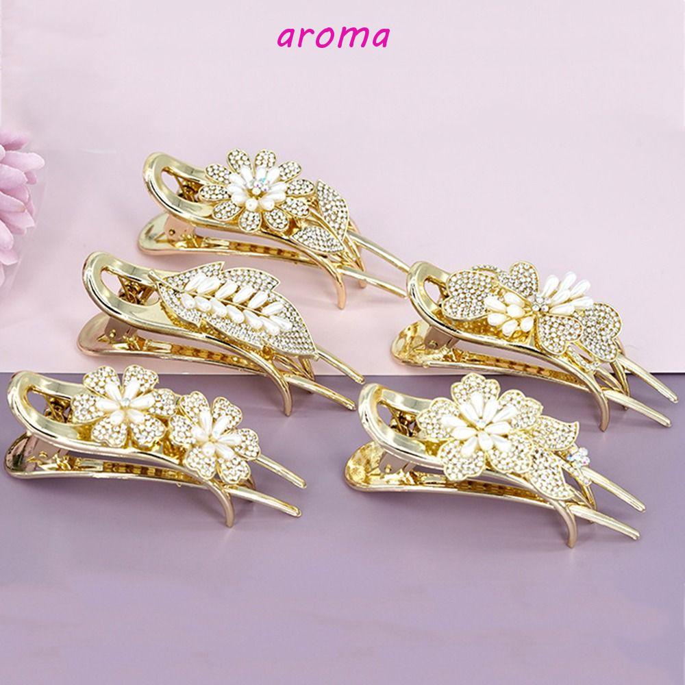 Kẹp Tóc Móng Vuốt Đính Hoa Nhiều Màu Sắc Đơn Giản Cho Nữ|Kẹp Mỏ Vịt Ba Răng Cho Mẹ