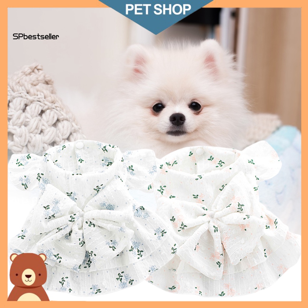 Đầm Công Chúa Mềm Mại In Họa Tiết Hoa Thắt Nơ Dễ Thương Thoải Mái Mặc Hàng Ngày Cho Cún Cưng SPbestsellwr