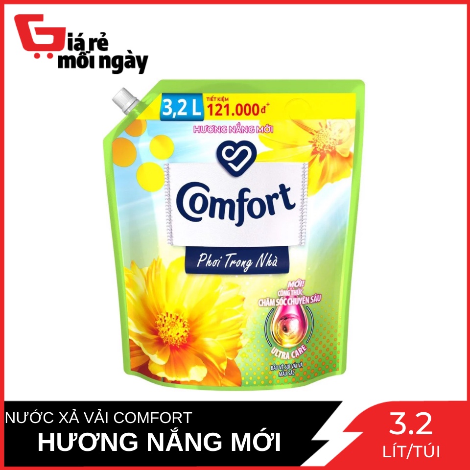 Nước Xả Vải Comfort Hương Nắng Mới (Vàng) Túi 3,2L