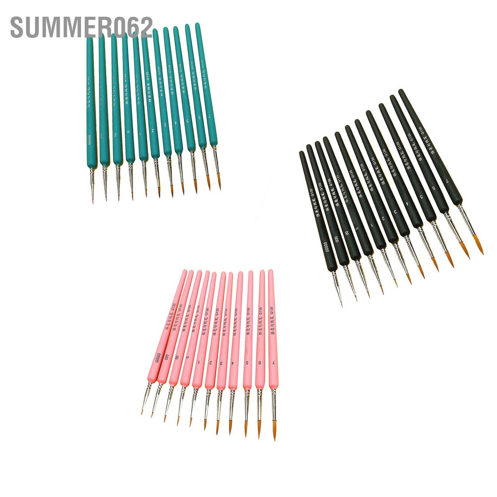 Summer062 11 Cái Chi Tiết Bộ Cọ Sơn Tay Cầm Tiện Dụng Lông Chồn Mềm Khả Năng Hấp Phụ Tốt Để Vẽ Đường Nét