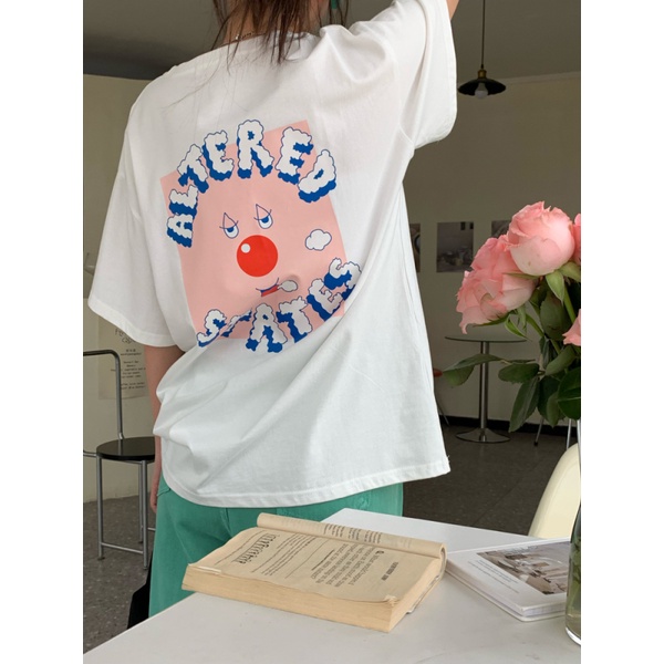 NZN Áo Thun Dáng Rộng In monogram Tối Giản Mùa Hè Mới