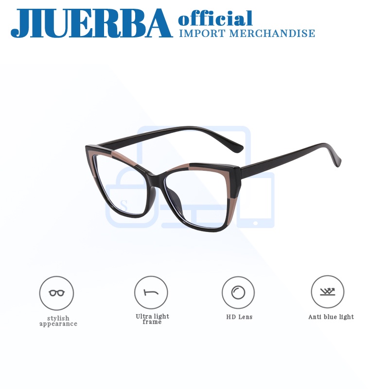 JIUERBA Kính Cận Mắt Mèo TR90 Chống Ánh Sáng Xanh Thời Trang Chất Lượng Cao Phong Cách Âu Mỹ Cho Nữ