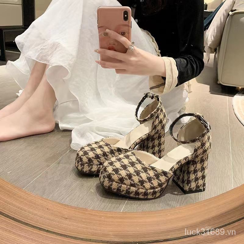 Giày Cao Gót Đế Dày Chống Thấm Nước Phong Cách Mary Jane 2023