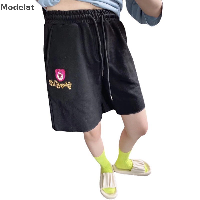 Mfc Quần ngắn ống rộng Đa Năng In Hình Gấu Hoạt Hình Thời Trang Thường Ngày WTD