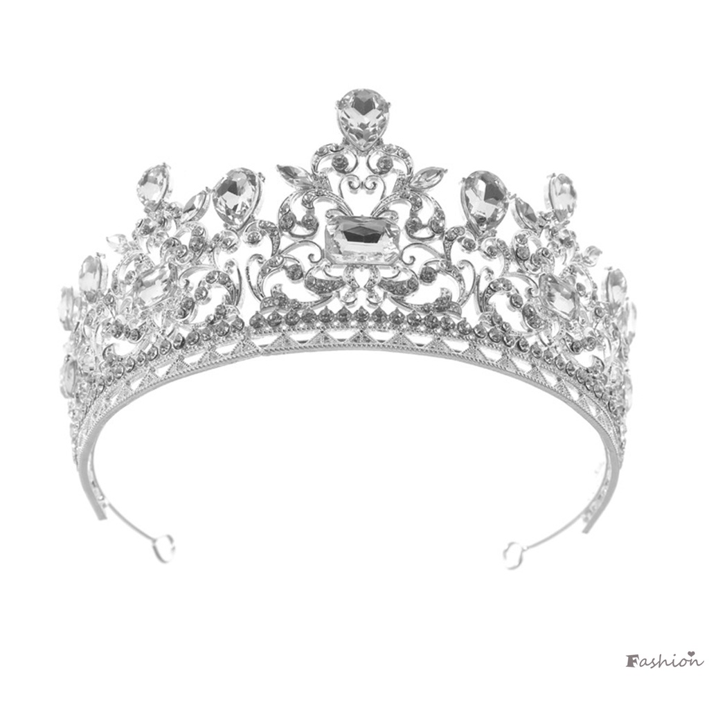 Băng Đô Vương Miện Bạc Đính Đá Lấp Lánh