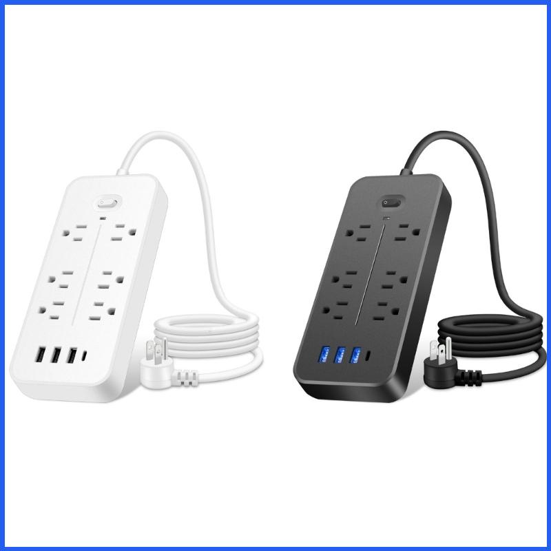 Bộ 6 Dây Cáp Nối Dài Phích Cắm US 3 Cổng USB Chuyên Dụng Cho Văn Phòng