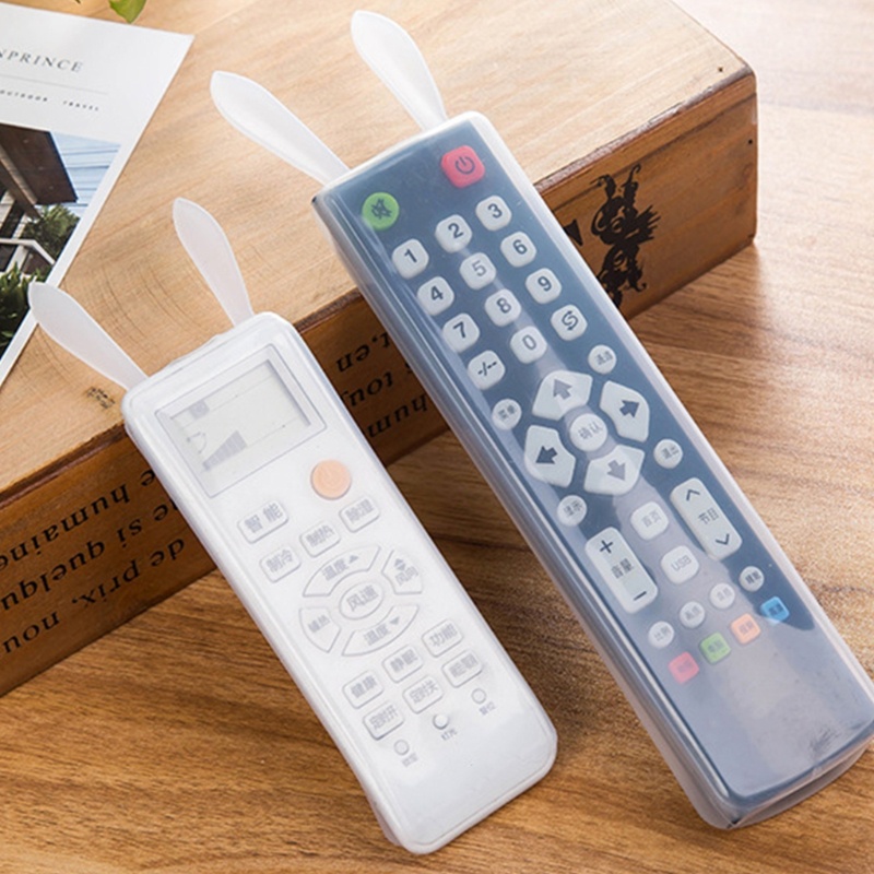 Vỏ Bọc Điều Khiển TV Từ Xa Bằng Silicon Trong Suốt Hình Tai Thỏ Chống Bụi