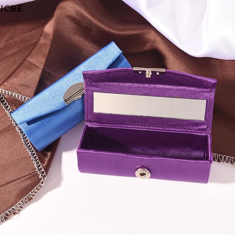 Bao Đựng Son Môi Màu Trơn Tích Hợp Gương Trang Điểm Tiện Dụng