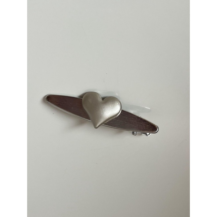 Kẹp Tóc Mái Bằng Kim Loại Hình Nơ Trái Tim Phong Cách Hàn Quốc Cho Nữ