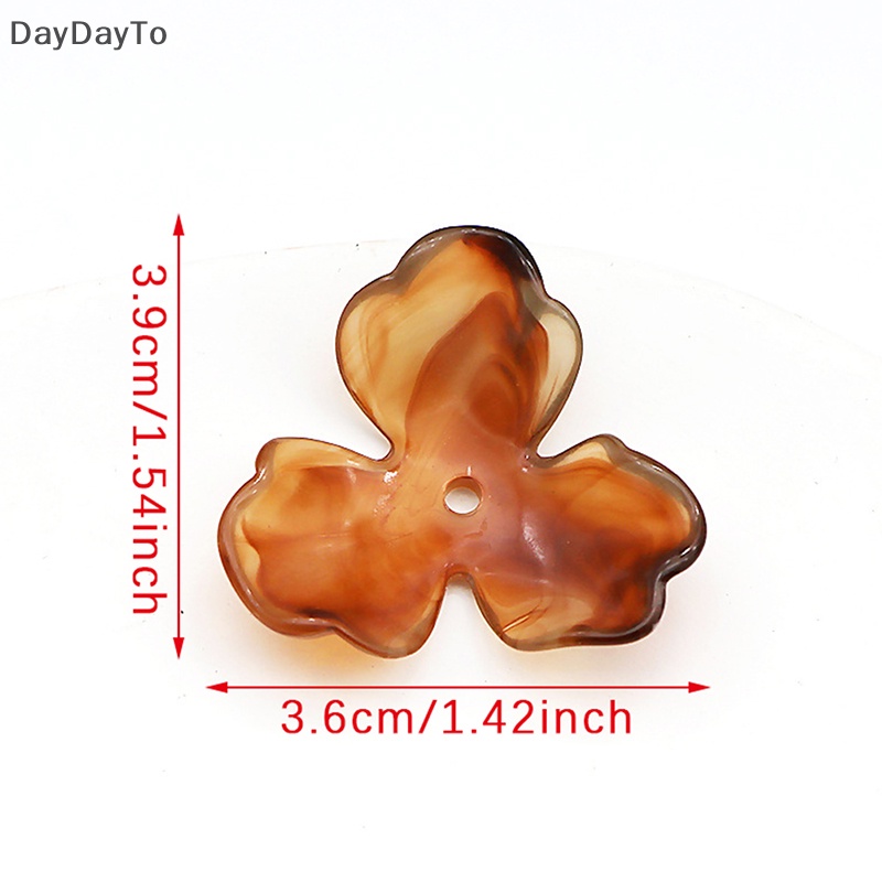 Set 10 Hạt Ngọc Trai Giả Hình Cánh Hoa Bằng Acrylic Kích Thước 39x36mm Dùng Làm Trang Sức