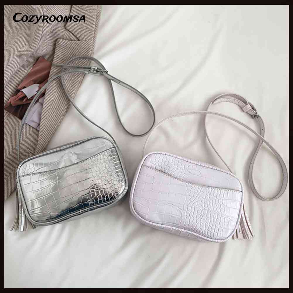 Túi Đeo Chéo Da PU Phối Tua Rua Thời Trang Cho Nữ