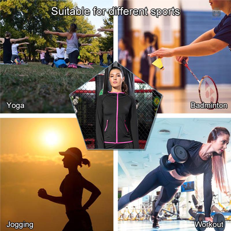 Áo Khoác Thể Thao Tay Dài Có Nón Khóa Kéo Nhanh Khô Thời Trang Cho Nữ
