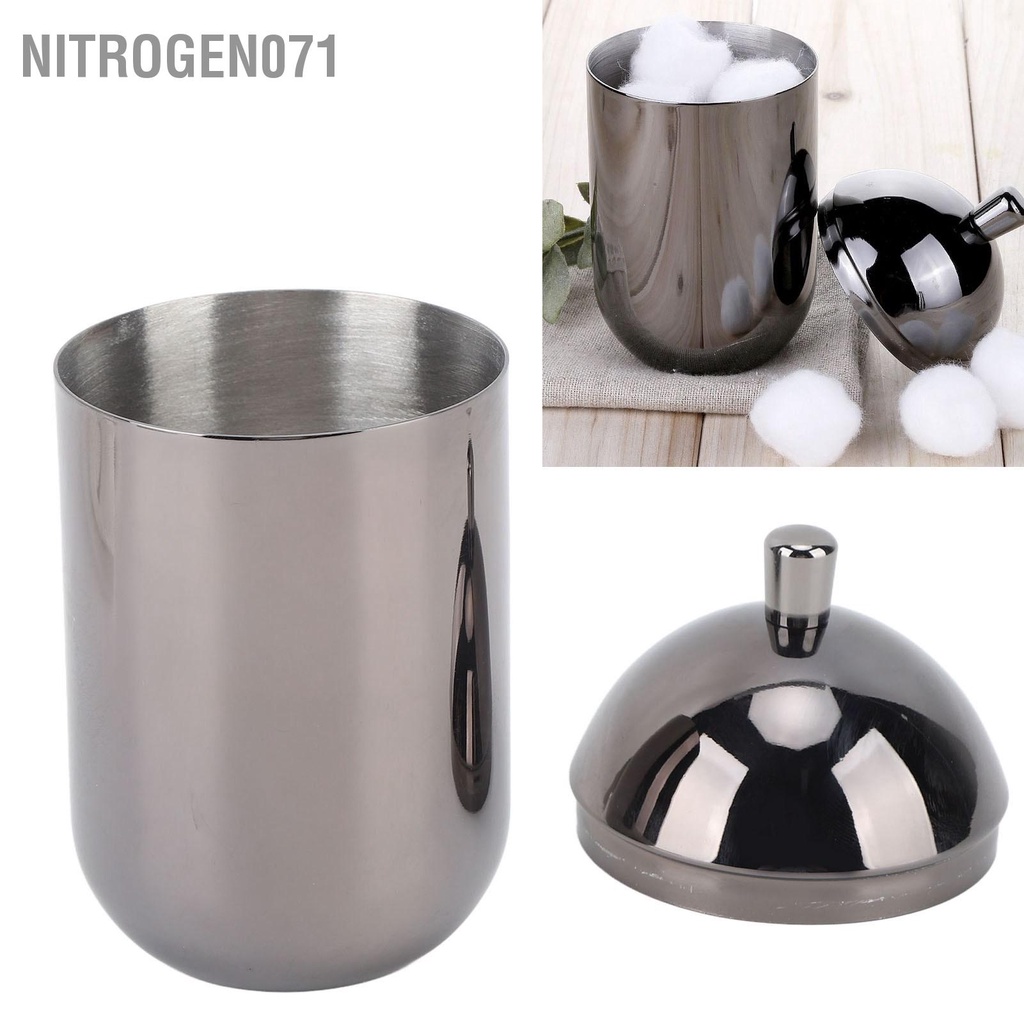 Nitrogen071 Hộp Đựng Tăm Bông Bằng Thép Không Gỉ Bền Đa Năng Chống Bụi Dễ Thương Cho Phòng Tắm Gia Đình