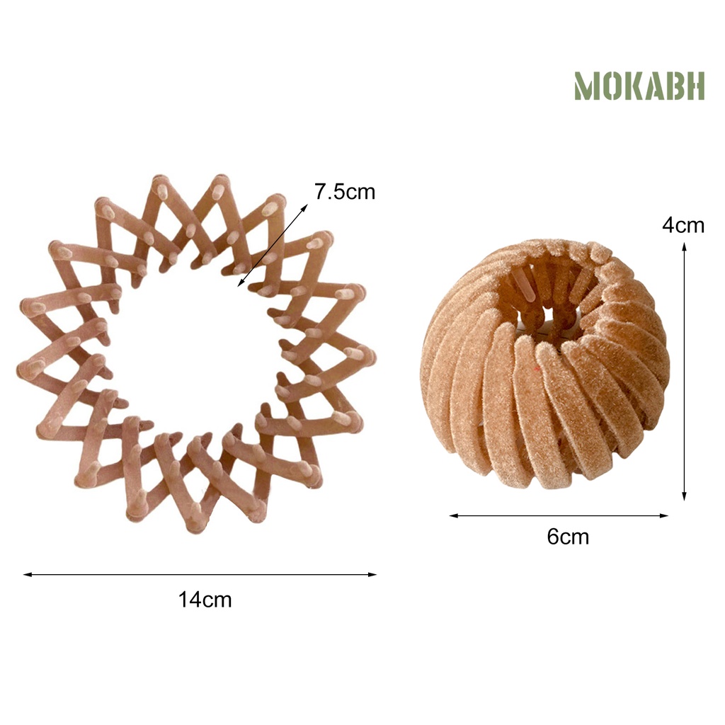 [Mok Abh] Dây Buộc Tóc Hình Tổ Chim Bằng Nhựa Resin Thanh Lịch Có Thể Thu Gọn Cho Nữ