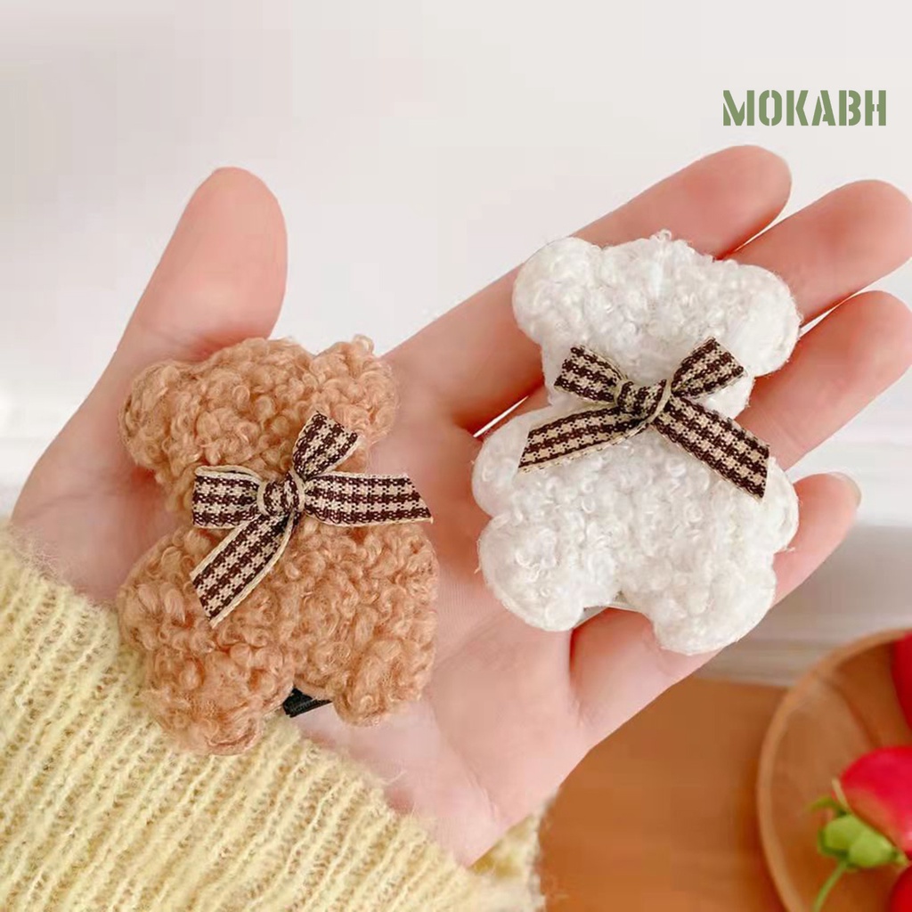 Kẹp Tóc Hình Gấu Bông Mềm Mại Dễ Thương Thời Trang Thu Đông Cho Nữ