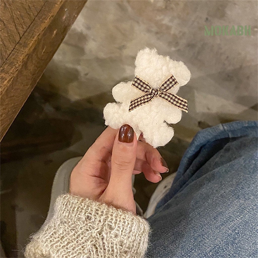 Kẹp Tóc Hình Con Vịt / Gấu Bằng Lông Nhung Mềm Mại Dễ Thương Xinh Xắn