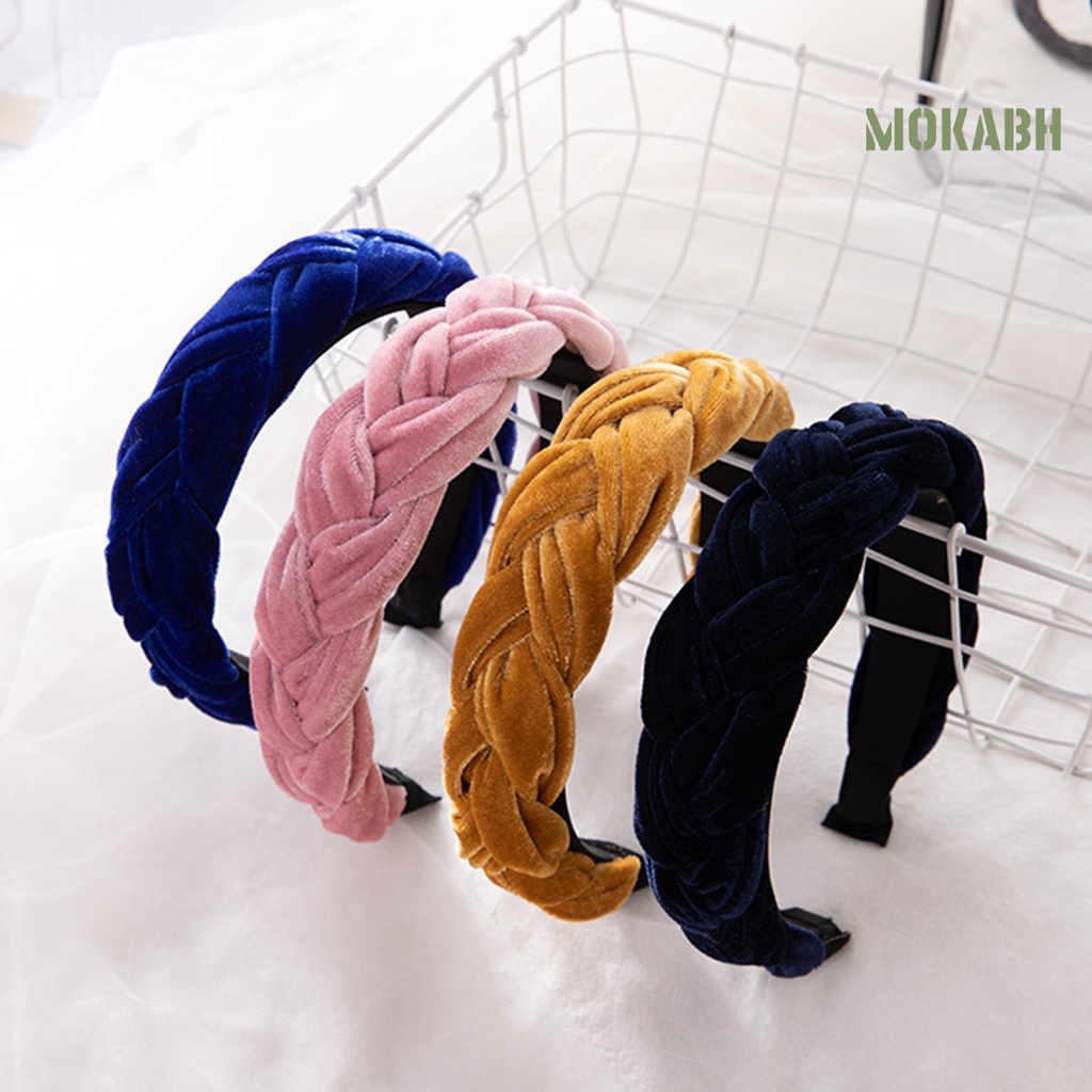 Băng Đô Thắt Nút Bằng Xốp Chống Trượt Màu Sắc Trơn Phong Cách Hàn Quốc Dành Cho Nữ