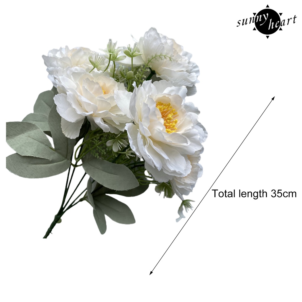 Bó Hoa Mẫu Đơn Giả 6 Bông Bằng Vải Lụa Không Phai Đa Năng Trang Trí Nhà Cửa / Tiệc Cưới