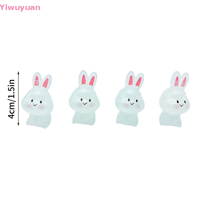 2 Thỏ Trắng Phát Sáng Trang Trí Tiểu Cảnh Mới