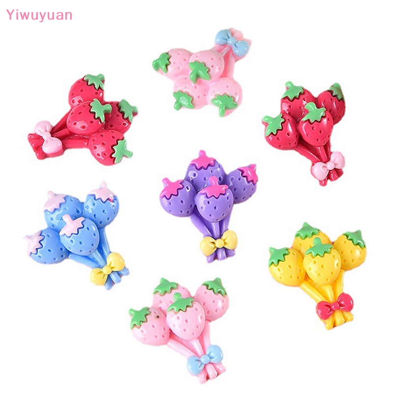 Bộ 10 Bong Bóng Trái Dâu Nhiều Màu Trang Trí Điện Thoại