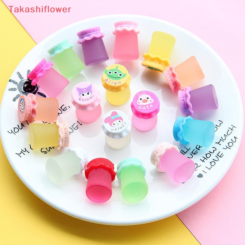 Set 10 Mô Hình Chai Nước 3D Mini Bằng Nhựa Resin Dùng Trang Trí Điện Thoại DIY