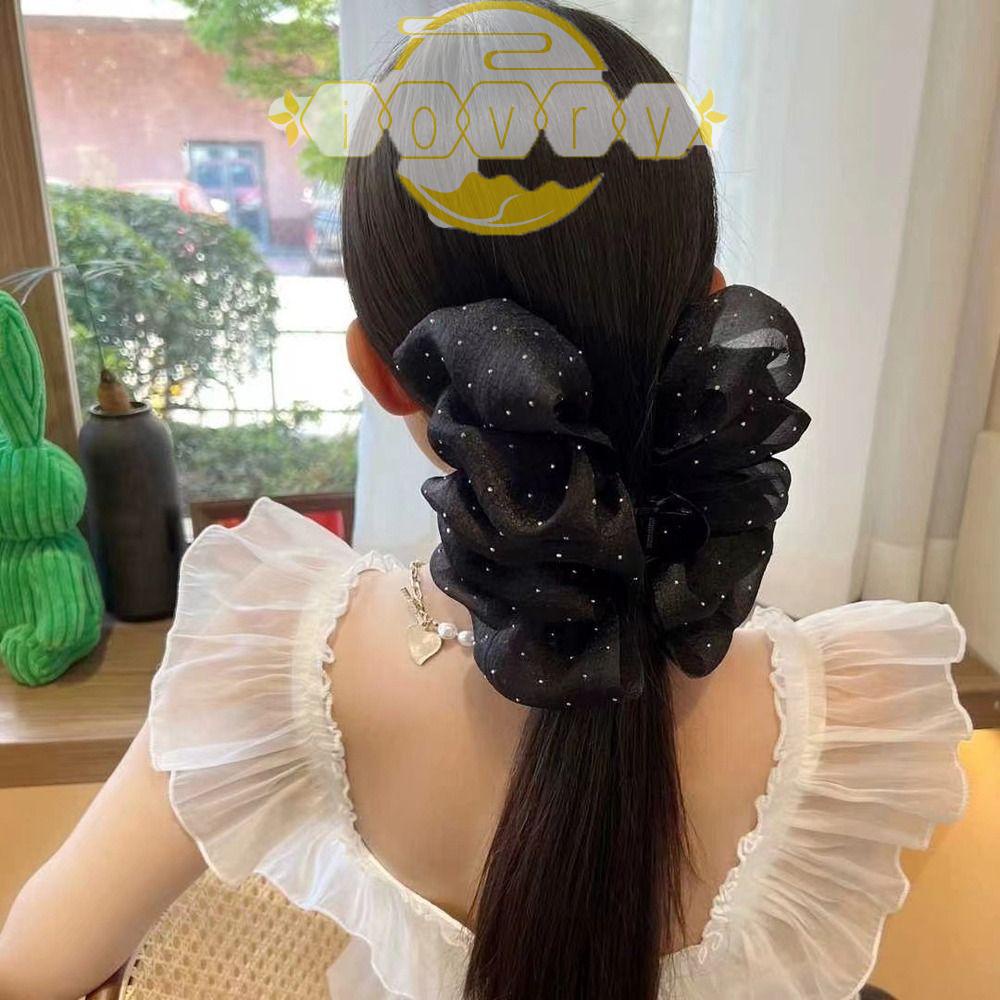 Kẹp Tóc Càng Cua Lớn Bằng Nhựa Họa Tiết Chấm Bi Thời Trang Hàn Quốc Cho Nữ