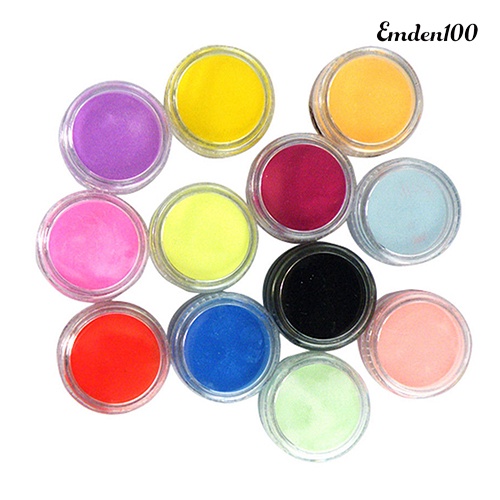 Set 100 Hạt Nhựa Acrylic 3D 12 Màu Trang Trí Móng Tay