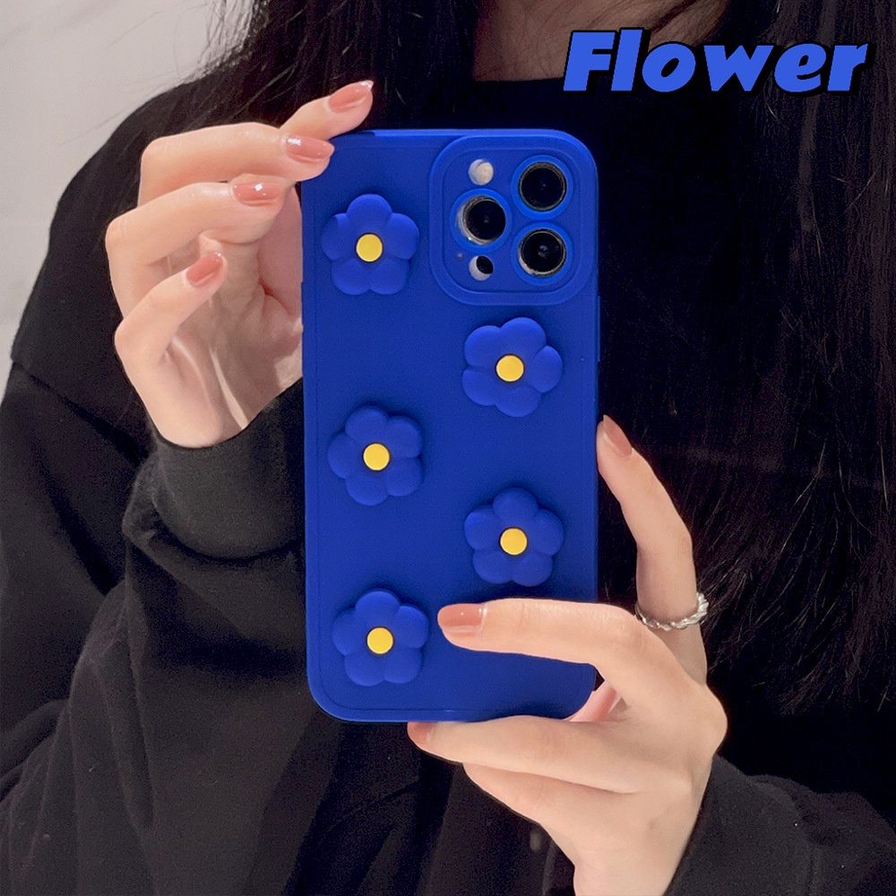 Ốp Điện Thoại Silicon Họa Tiết Hoa Năm Cánh 3D Cho Iphone SE2020 7 / 8 Plus 14 X XR XM 11 12 MINI 13 PRO MAX AT0344