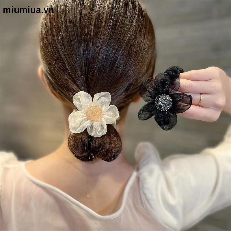 miumiuaDây Buộc Tóc Đính Đá Hình Hoa Cúc Lấp Lánh Thời Trang Cao Cấp 2022